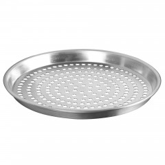 Perforated Standard Weight Aluminum Tapered / Nesting Deep Dish Pizza Pan