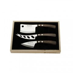 Legnoart Latte Vivo 3 Piece Cheese Knife Set in Wooden CrateIn 