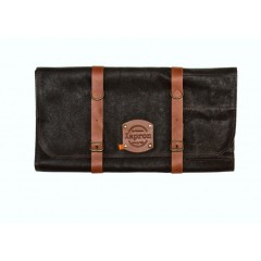 Handmade leather knife roll "Utah" Black - 10 knives