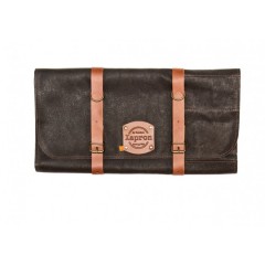 Handmade leather knife roll "Utah" Choco - 10 Knives